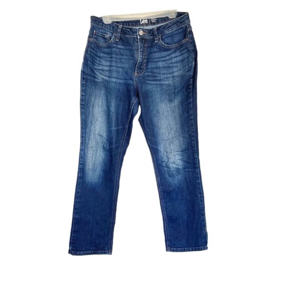 Lee Womens Jeans Size 14 Straight Leg Mid Rise Blue Denim Rodeo SouthWestern